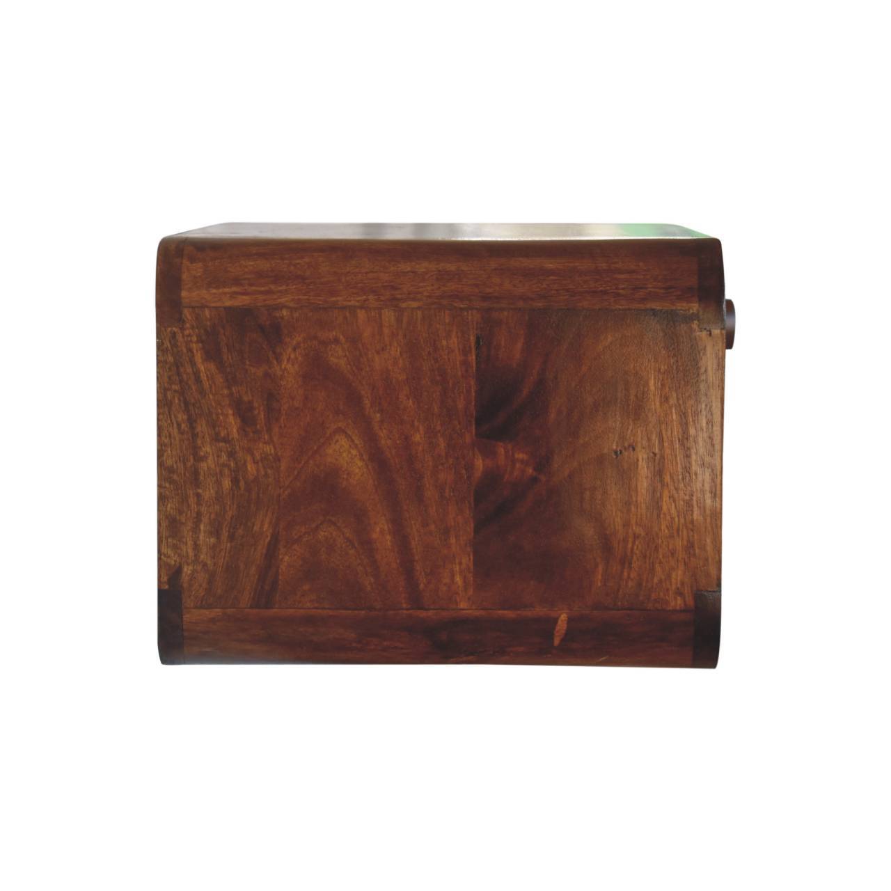 Solid Wood Chestnut Wall-Mounted Open Woven Bedside
