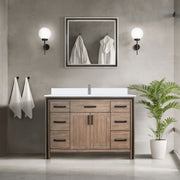 Rustic Barnwood Bath Vanity 48 in. W x 22 in. D, with White Quartz Top