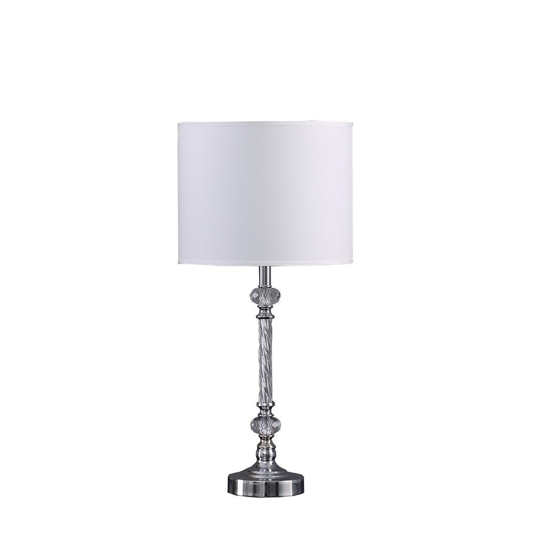 19.25' In Audrey Twisted Crystal Modern Silver Table Lamp