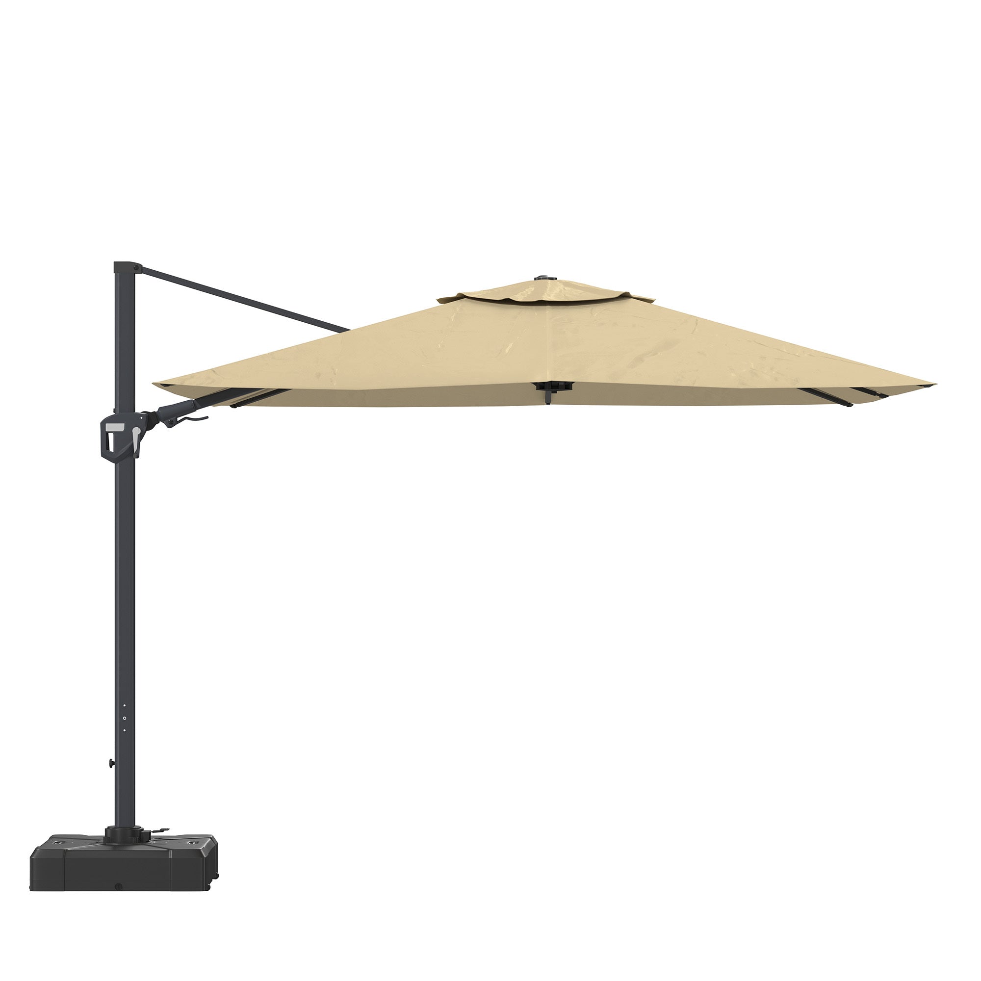 11FT Square Cantilever Patio Umbrella in Beige(without Umbrella Base)