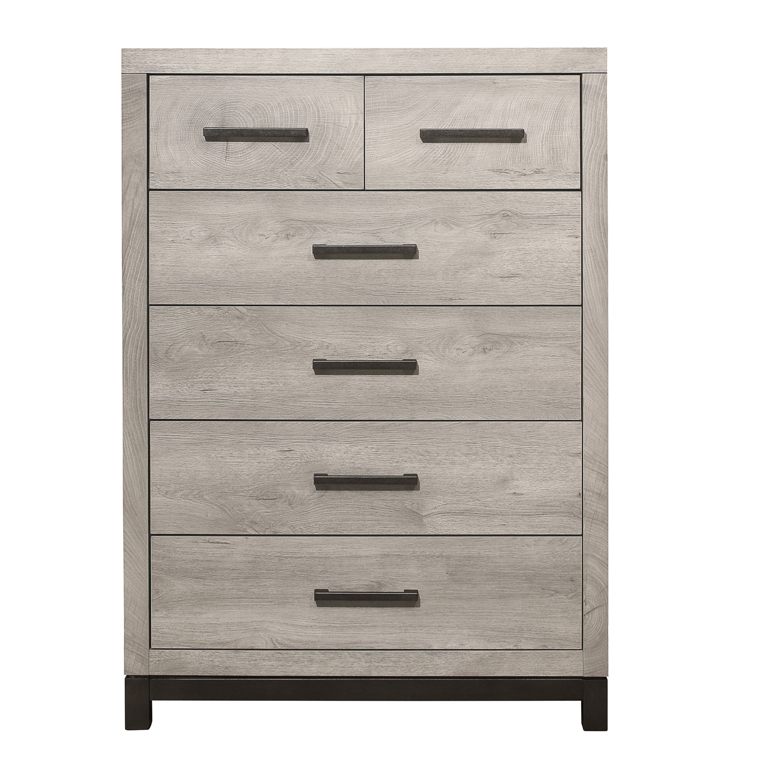 Two-Tone Gray Finish 1pc Bedroom Chest with 5 Storage Drawers Modern Contemporary Furniture