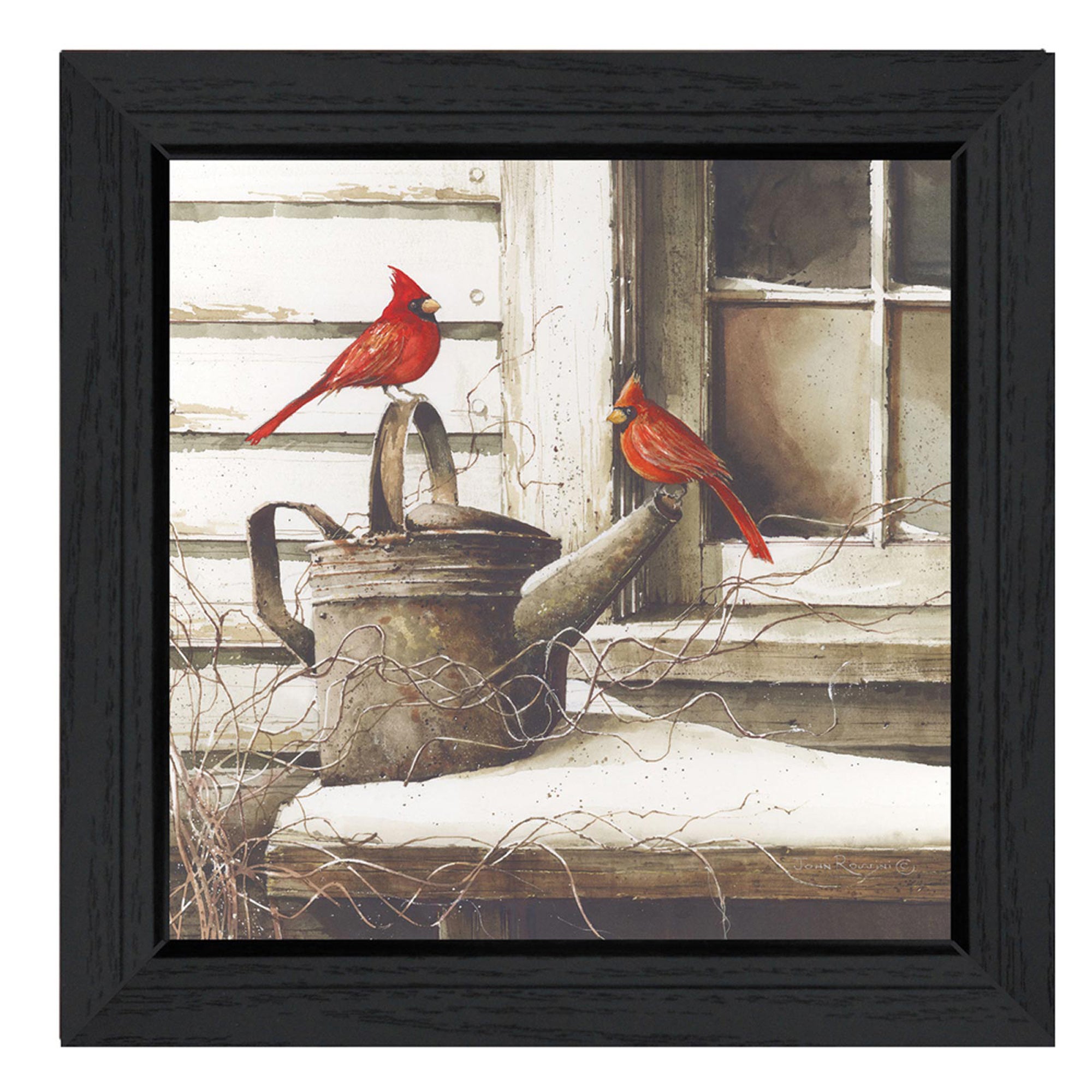 'Waiting For Spring' By John Rossini, Printed Wall Art, Ready To Hang Framed Poster, Black Frame