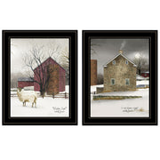 'Cold Winter' 2-Piece Vignette by Billy Jacobs, Black Frame