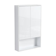 24' Bathroom Wall Cabinet, Soft Close Doors, Float Mounting Design,Glossy White,(KD-Packing)