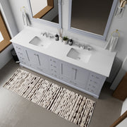 Dark Grey Double Bath Vanity 84 in. W x 22 in. D, Cultured Marble Top, and Faucet Set