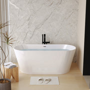 67' Acrylic Freestanding Bathtub, stand alone bathroom tub, Glossy White, Toe-tap Chrome Drain, cUPC Certified