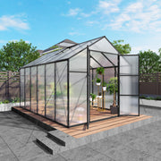 Newly Design Greenhouse 8x12 FT Polycarbonate Greenhouse Raised Base and Anchor Aluminum Heavy Duty Walk-in Greenhouses for Outdoor Backyard in All Season