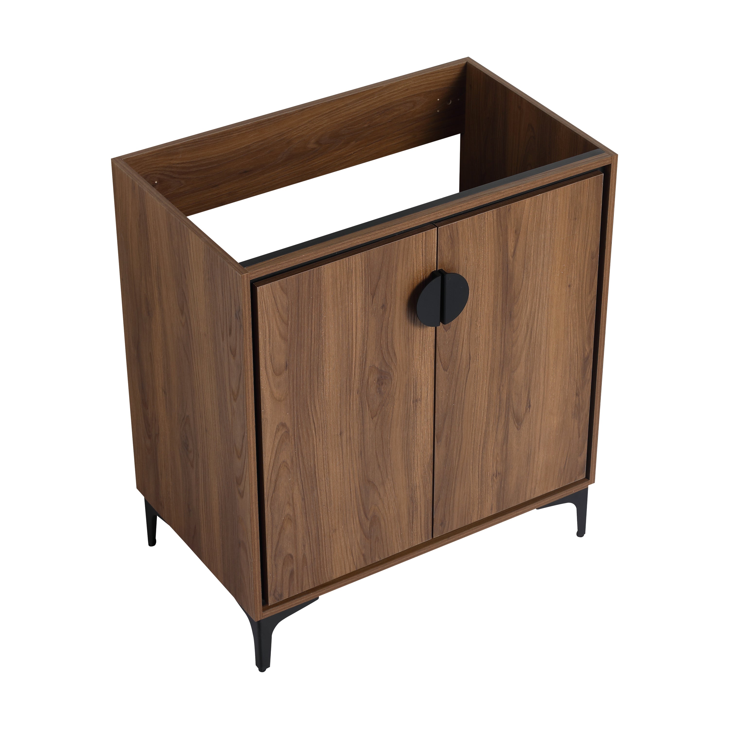 30' Bathroom Vanity Freestanding Cabinet with 2 Doors in Brown Plywood