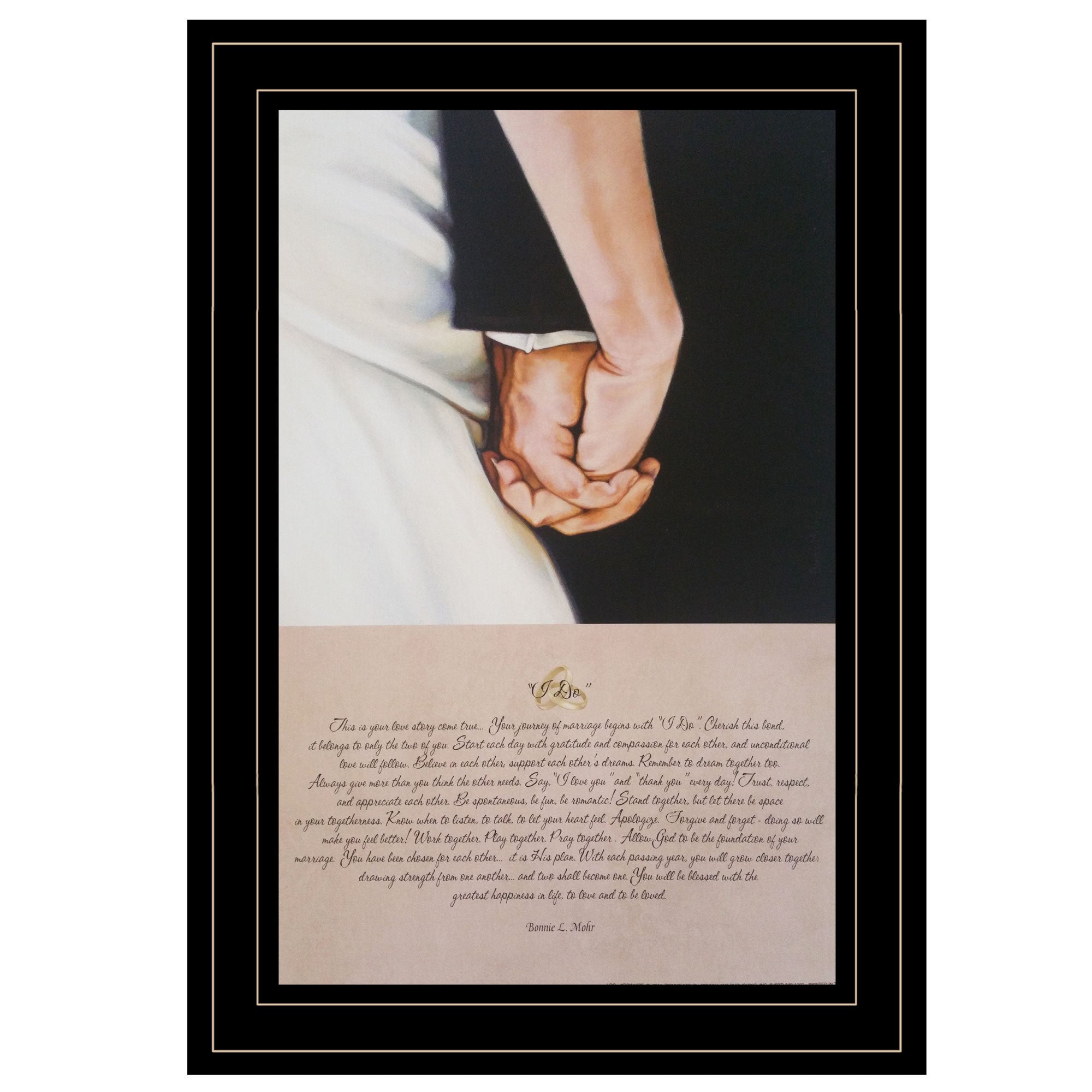 'I DO' by Artisan Bonnie Mohr , Ready to Hang Framed Print, Black Frame