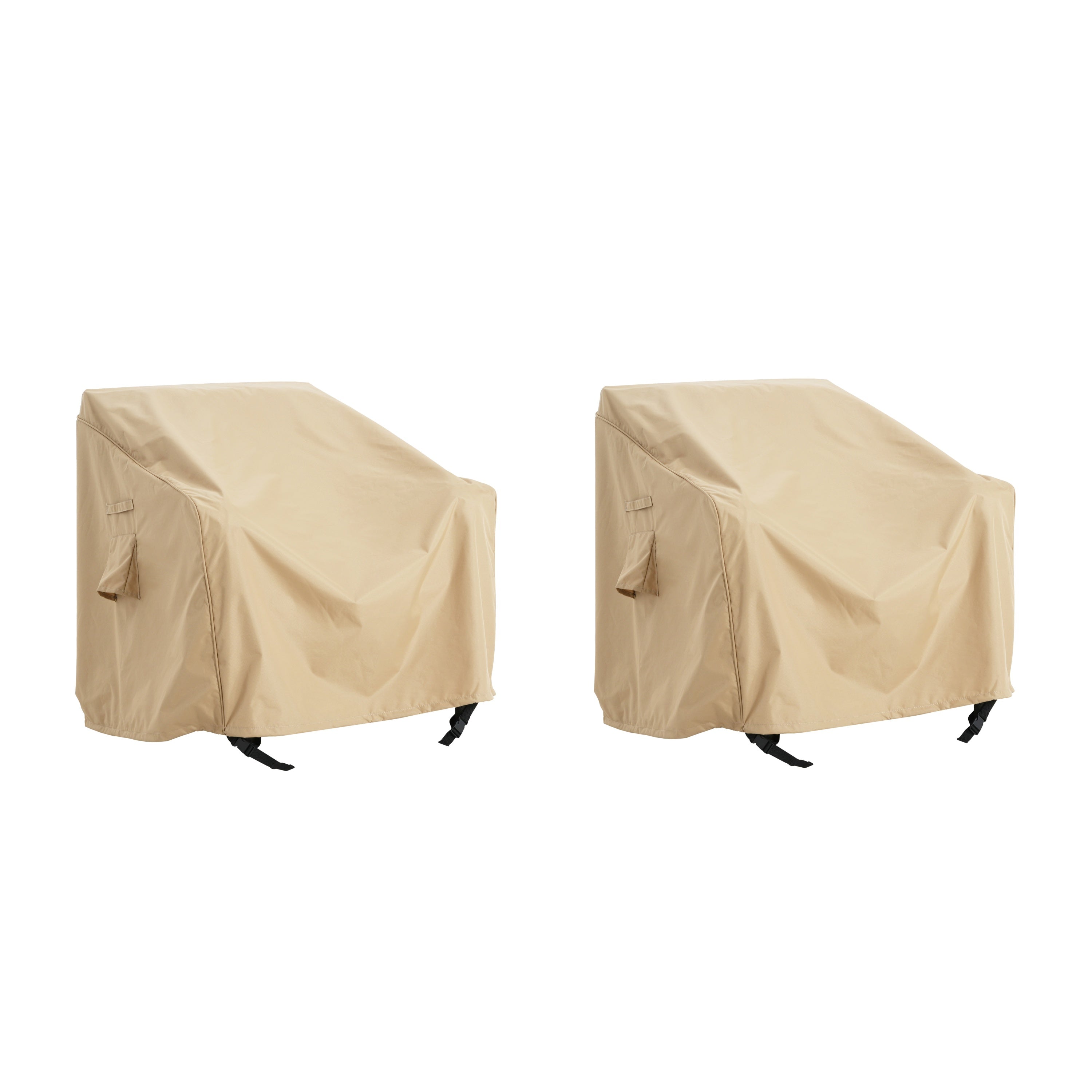 SHIELD Patio Outdoor Club Chair Cover Set, Durable Weather-Resistant Fabric, Beige, 36-inch