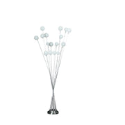 61.5' In 16-Light Acrylic Globe Aluminun Led Chrysanthe Silver Chrome Metal Floor Lamp