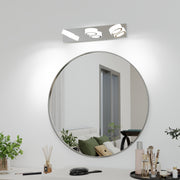 LED Modern 3 Light White Rotating Oval Acrylic with Chrome Base 21 Inch Vanity Light Over Mirror Lighting Fixture