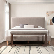 Modern Upholstered Bench with Metal Frame, 48 Inch Indoor Bench for Entryway, Hallway, Living Room, Dining Room, Bedroom, Modern & Decorative - Gray, Tungsten Gray Boucle