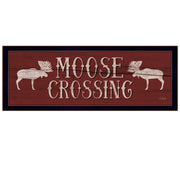 'Moose Crossing' By Lauren Rader, Printed Wall Art, Ready To Hang Framed Poster, Black Frame