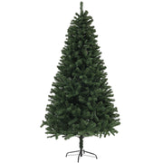 HOMCOM 7.5ft Artificial Christmas Tree, Xmas Tree with 1346 Branch Tips, Auto Open, Holiday Décor with Steel Base for Home Office, Green