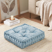 Poly Chenille Square Floor Pillow Cushion Aqua 20x20'