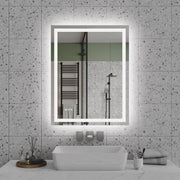 28'*36'LED Bathroom Mirror,Front-Lit and Back-Lit, Stepless Dimmable, 3 Colors CRI90+, Brightness Memory, Shatter-Proof,Anti-fog LED Vanity Mirror, IP44 Waterproof
