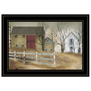 'The Old Stone Barn' by Billy Jacobs, Ready to Hang Framed Print, Black Frame