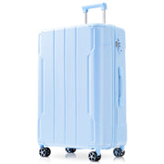 Hardshell Luggage, Lightweight Durable ABS Suitcases with Double Wheels, Expandable 24 Inch Checked Travel Luggage (Skyblue)