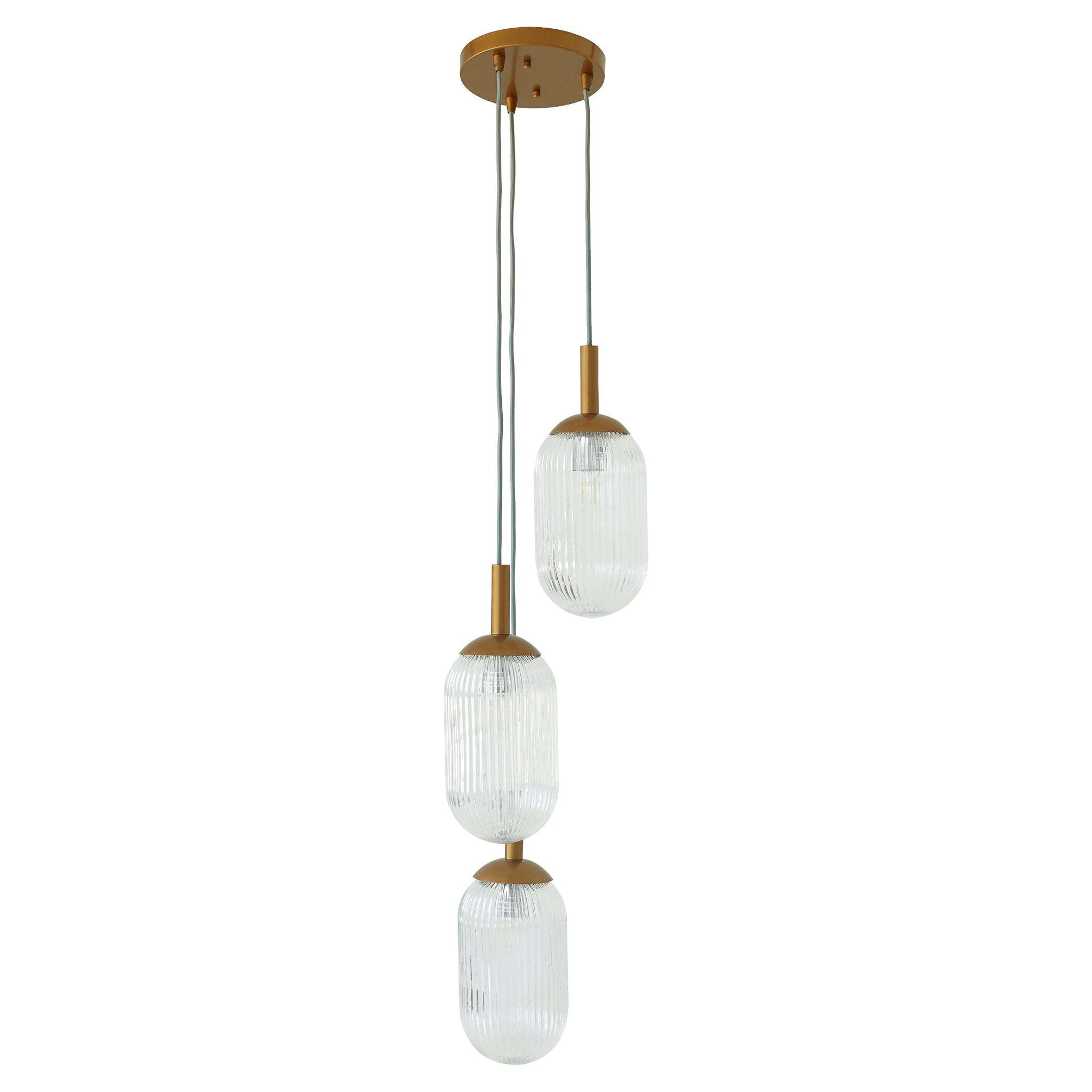 Creative American Country Retro Ceiling Light Pendant Lamp - Bronze and Clear Glass, 110-120V