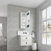 15'' W x 36'' H Surface Frameless Mirror Bathroom Medicine Cabinet, Right opening door