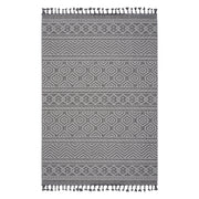 Guros Collection 6X9 Grey / White / Geometric Indoor / Outdoor Area Rug