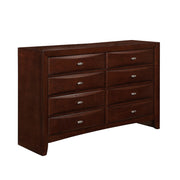 LUCILLE Merlot Dresser with Spacious Drawers in Walnut Brown Wood