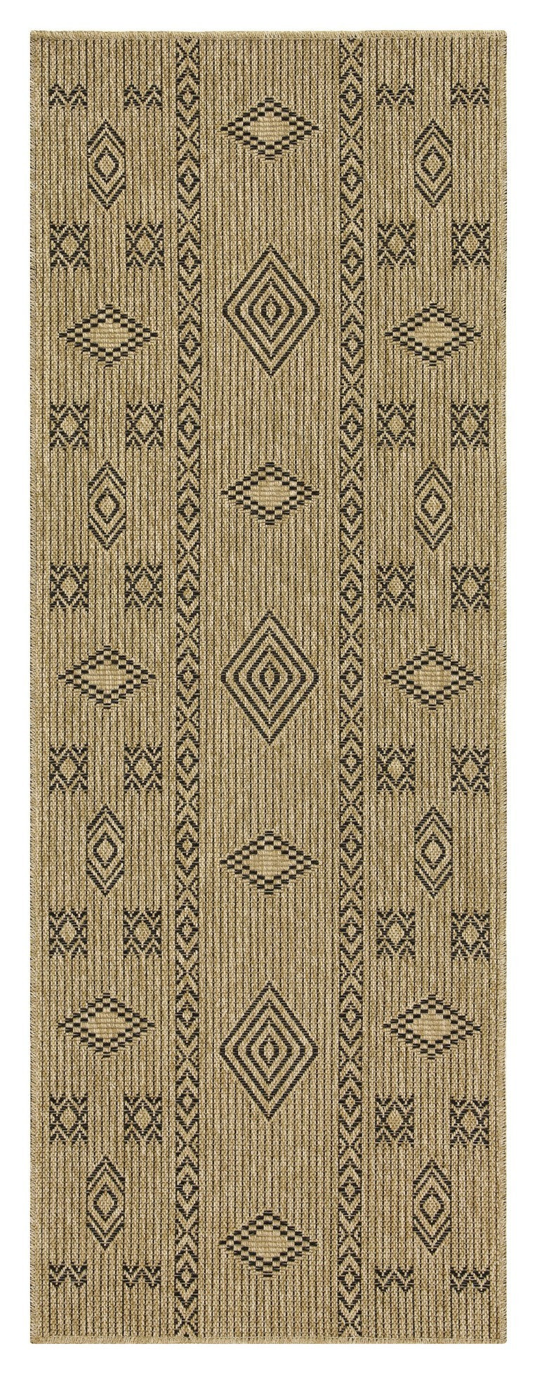 Earth GC_NTL1001 Jute/Black 2 ft. 7 in. x 7 ft. 3 in. Indoor/Outdoor Area Rug