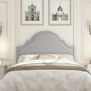 Catherine Upholstered Queen Headboard, Light Grey Polyester