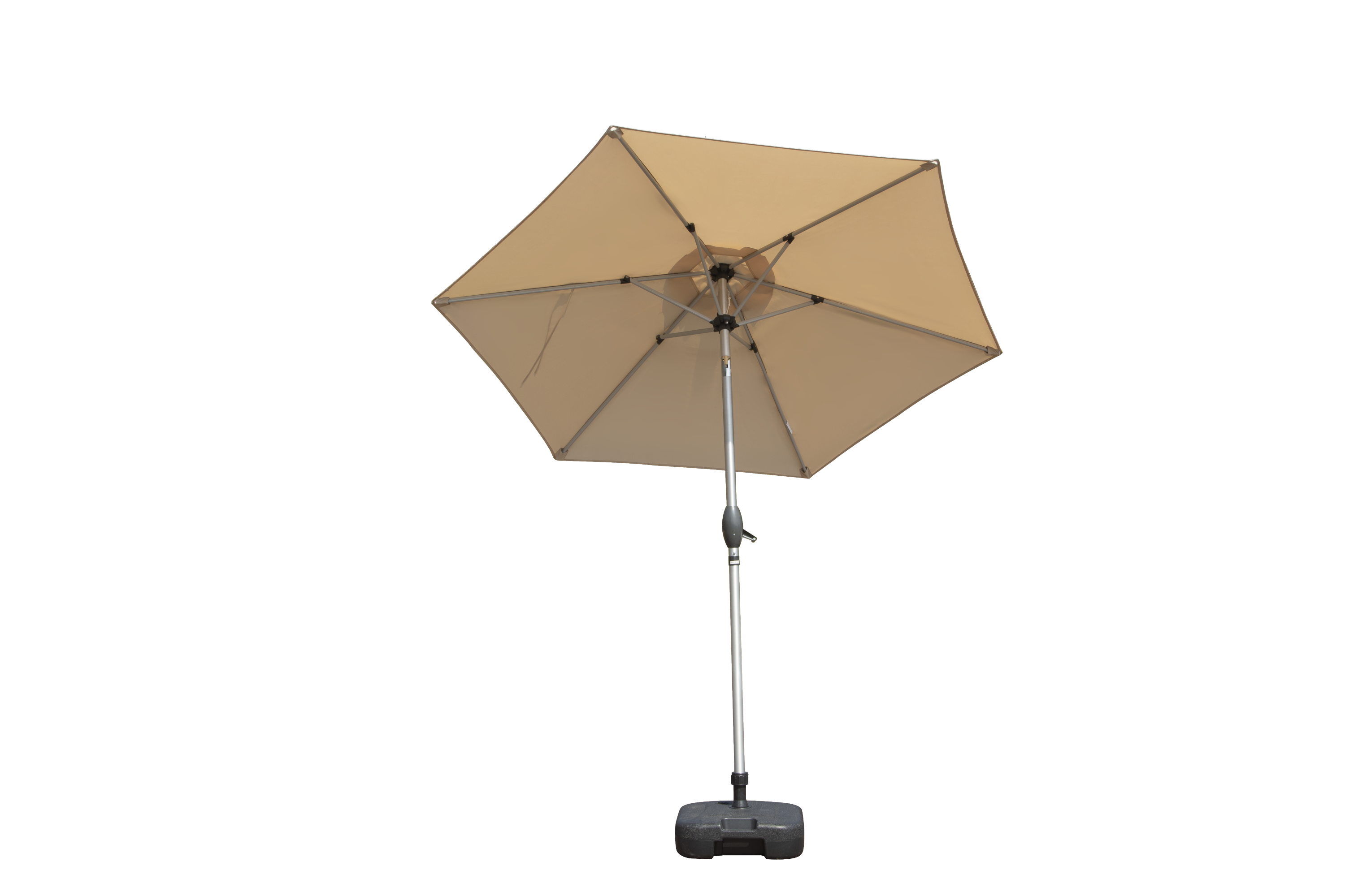 7.5FT Patio Umbrella, Outdoor Table Umbrella with Push Button Tilt and Crank, UV Protection Waterproof Market Sun Umbrella with 6 Sturdy Ribs for Garden, Deck, Backyard, Pool (Beige)