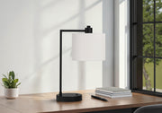 Lighting, 19'h, Table Lamp, Usb Port Included, Black Metal, Ivory / Cream Shade, Modern