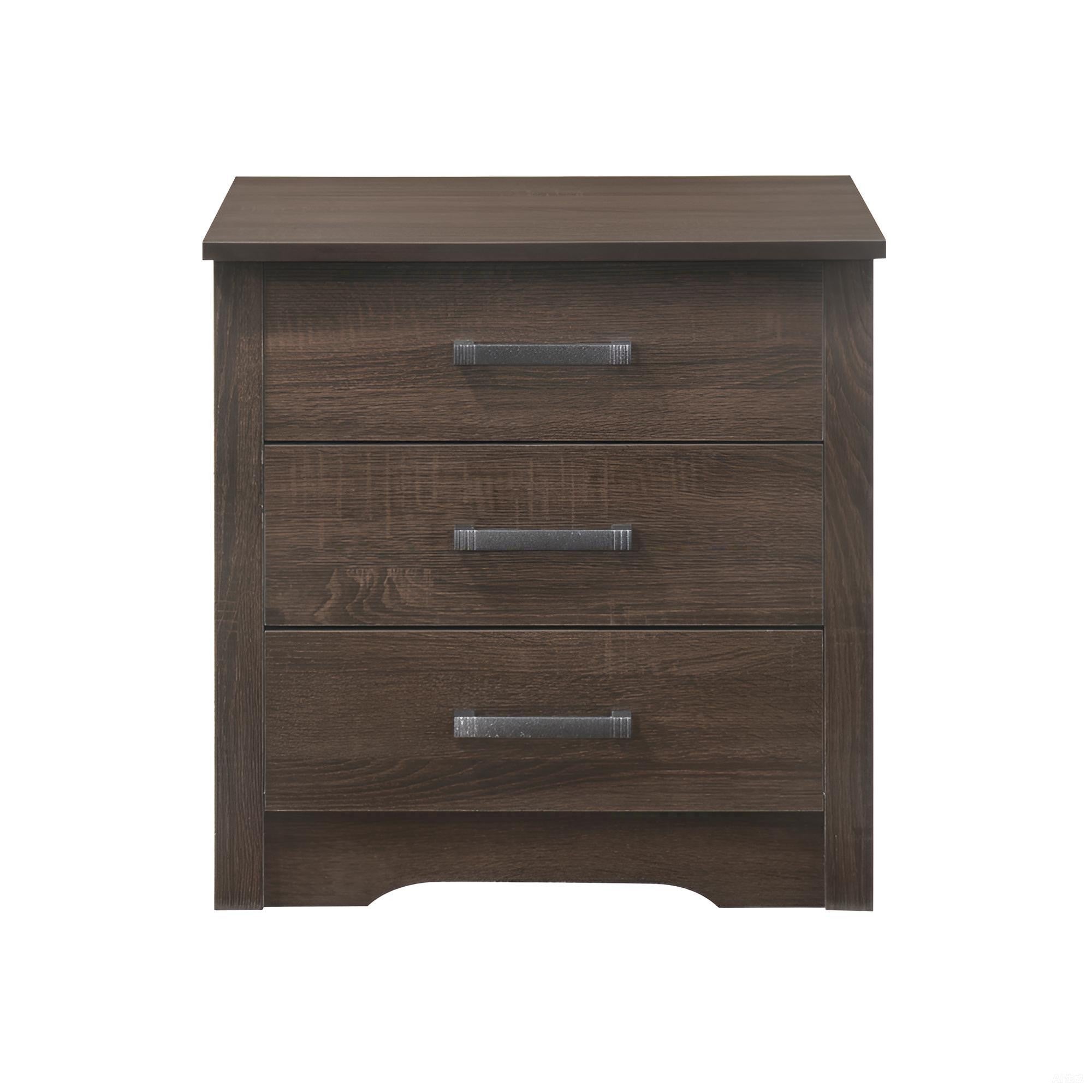 Modern Elegance Wenge Nightstand Brown Particle Board 22x18x23 Inches