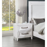 Avril Distressed White 2-drawer Nightstand Bedside Table