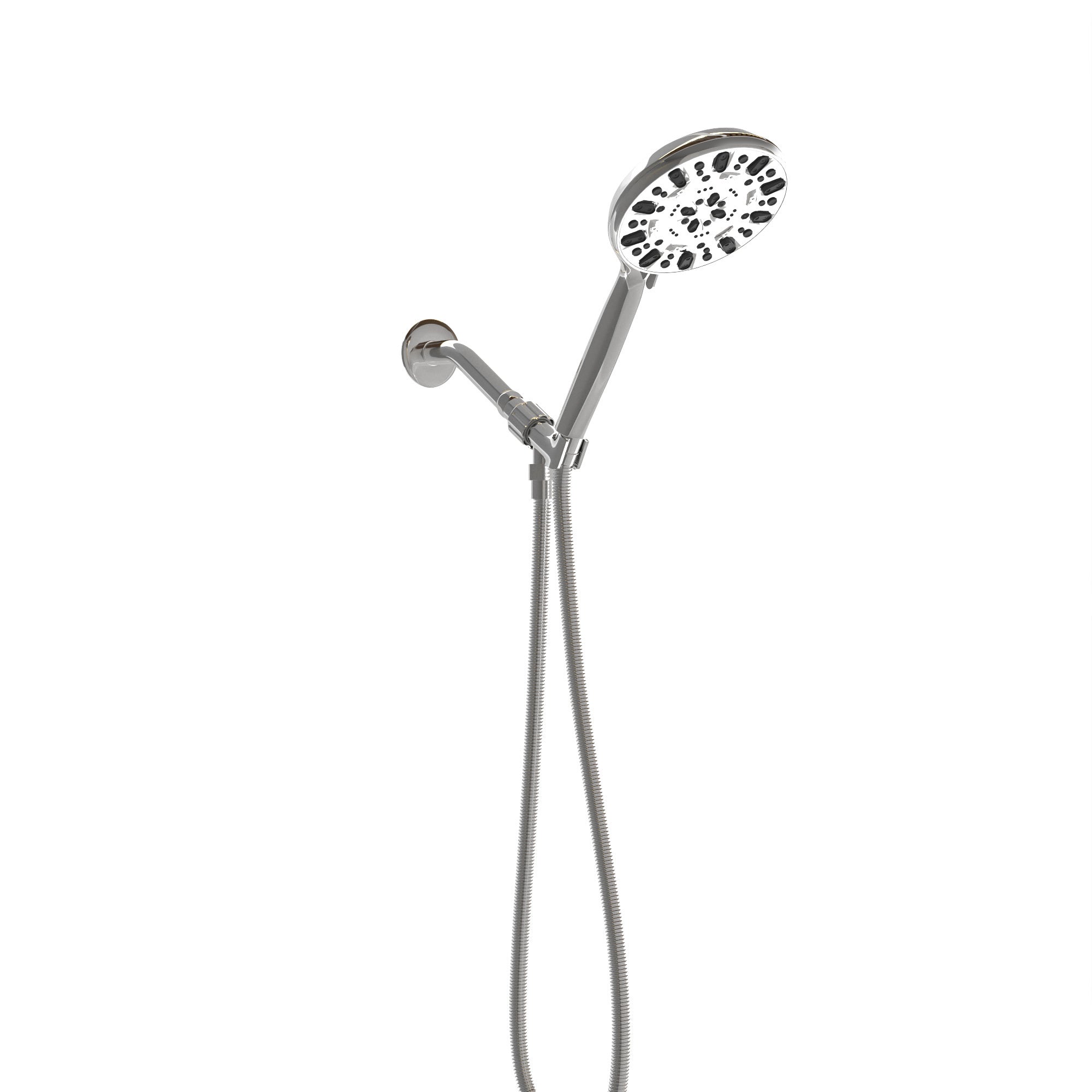 Multi Function Adjustable Hand Shower - 7-Function Chrome Plastic Hand Shower with 59-Inch Hose