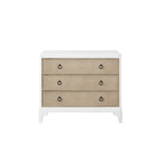 Elegant Solid Wood Hall Chest with Storage Drawers and Cane Fronts in White