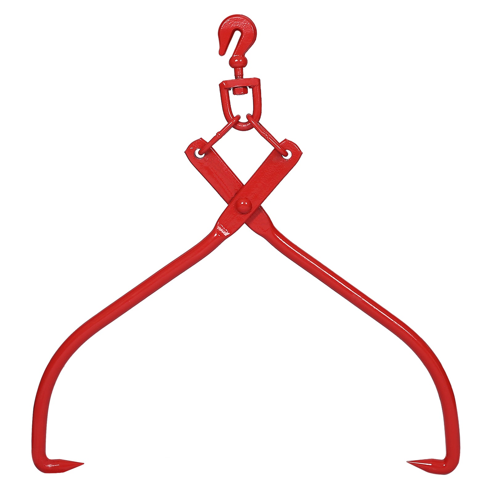 Heavy Duty Log Lifting Tongs Grapple Timber Claw with 32-Inch Opening in Red Carbon Steel