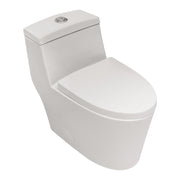 Modern Ceramic One-Piece Toilet with Dual Flush and Soft Closing Seat in White