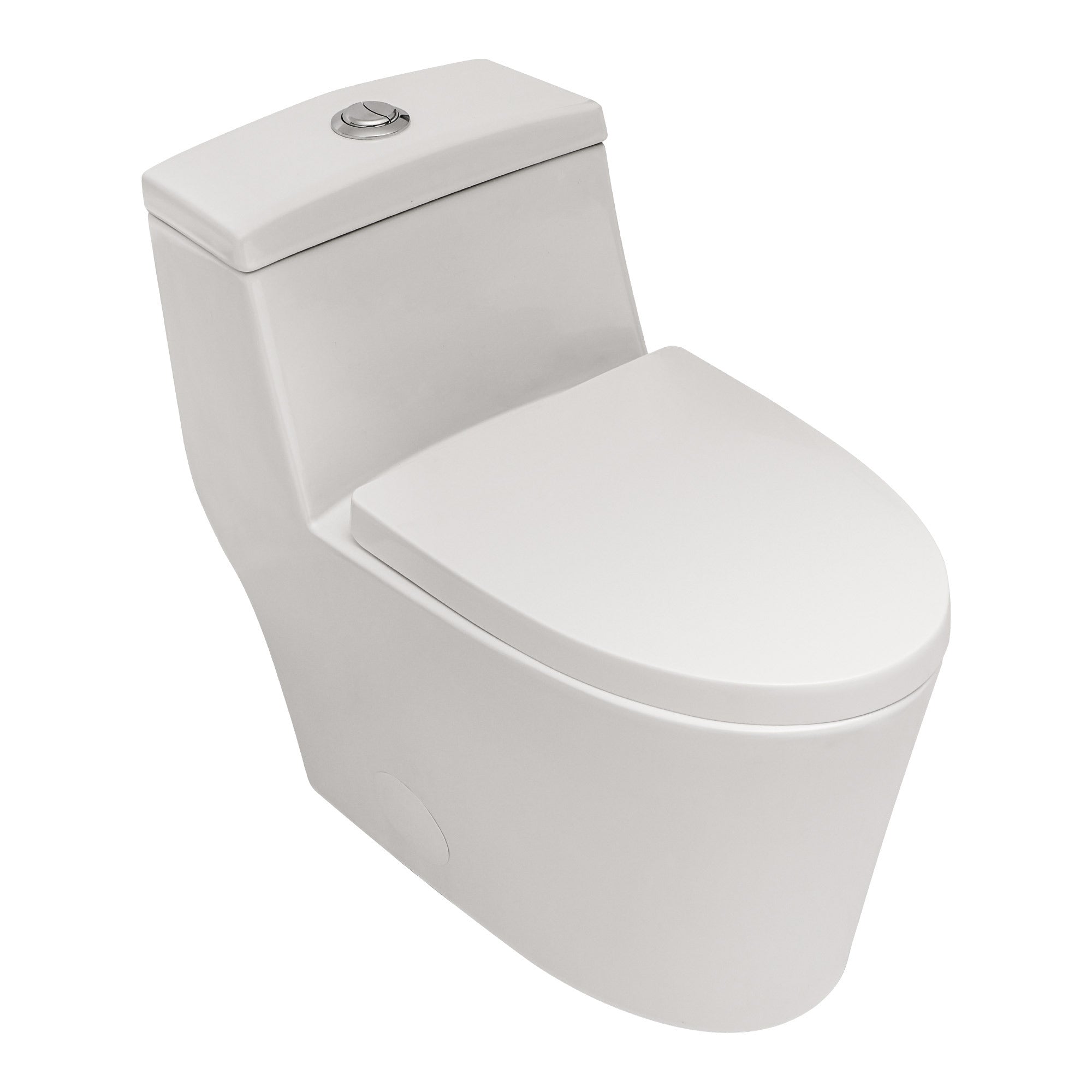 Modern Ceramic One-Piece Toilet with Dual Flush and Soft Closing Seat in White