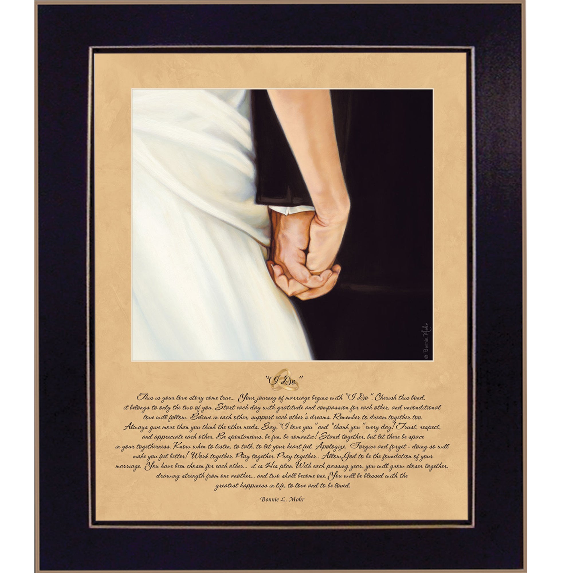 'I Do' By Bonnie Mohr, Printed Wall Art, Ready To Hang Framed Poster, Black Frame