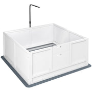 PawHut Whelping Box for Dogs with Retractable Light Stand, Birth Dog Whelping Box for Puppies with Pig Rail, Pee PadAdjustable Height Door for Small, Medium & Large Breed Dogs, 41' x 39'