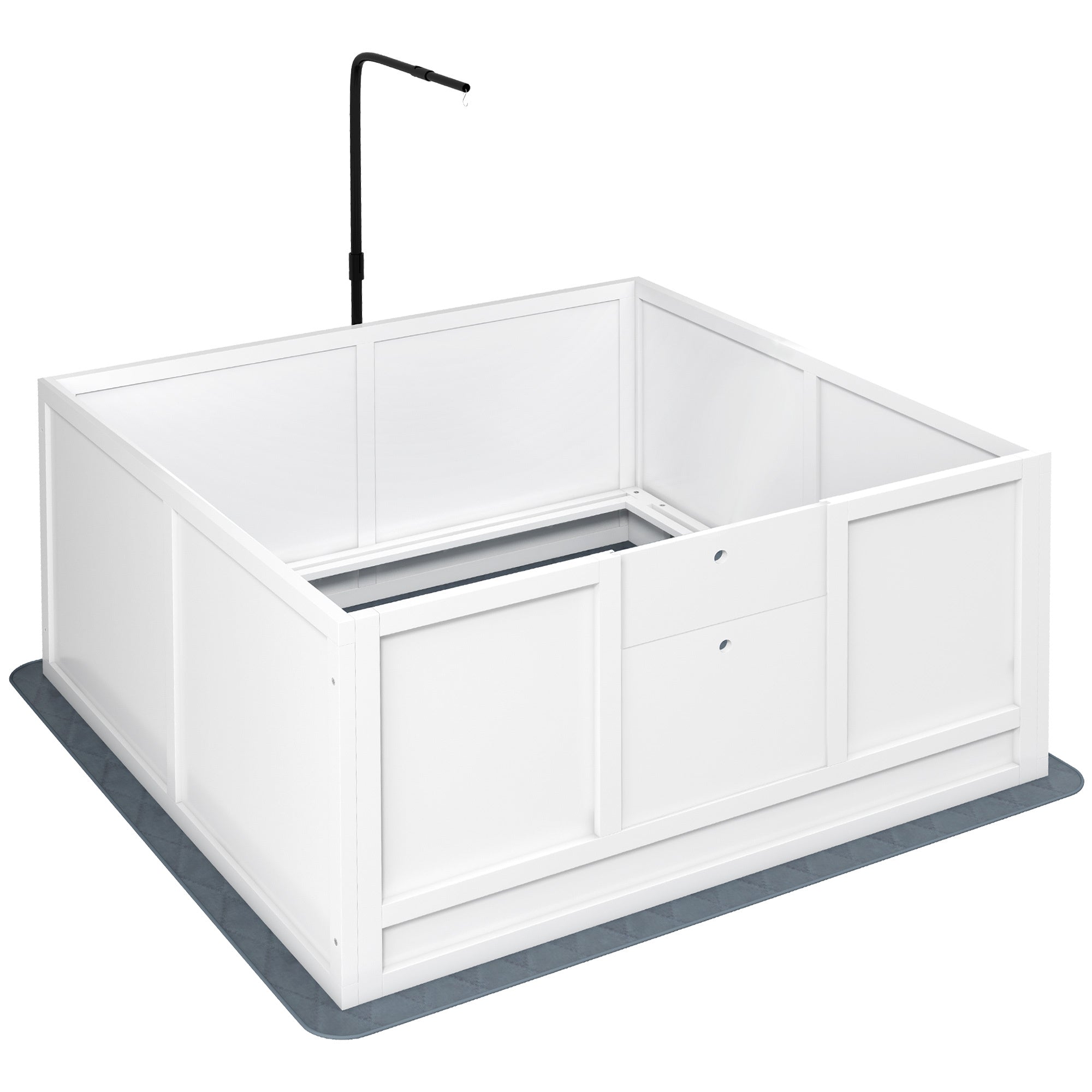 PawHut Whelping Box for Dogs with Retractable Light Stand, Birth Dog Whelping Box for Puppies with Pig Rail, Pee PadAdjustable Height Door for Small, Medium & Large Breed Dogs, 41' x 39'