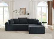 L-Shaped Cloud Sectional Sofa with Deep Seat,No Assembly Required,Modular Couches Sleeper for Living Room,Bedroom,Apartment,Dark Grey
