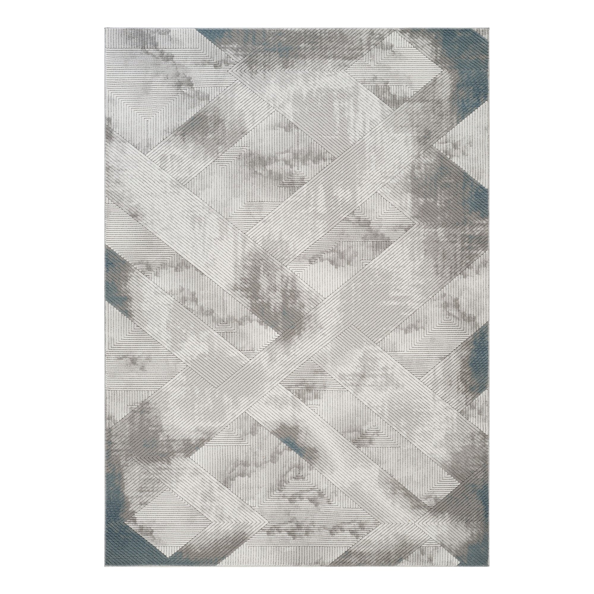 Geometrix GC_DIM1012 Gray 7 ft. 10 in. x 10 ft. 6 in. Contemporary Area Rug with Geometric 3D Effect