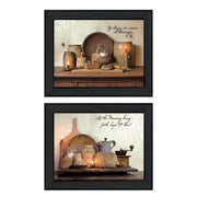'By Grace Collection' 2-Piece Vignette By Susan Boyer, Printed Wall Art, Ready To Hang Framed Poster, Black Frame