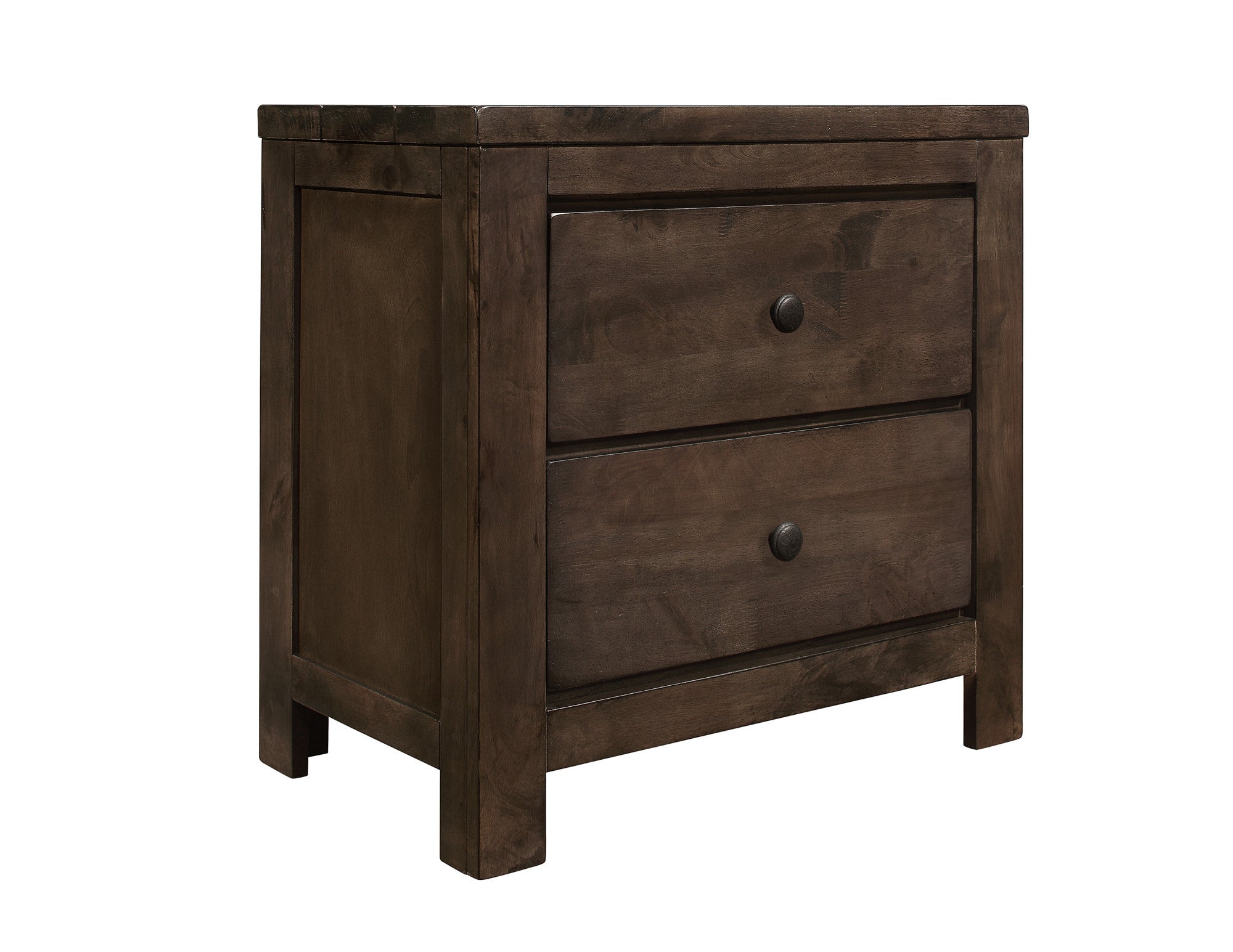 Brown 2-Drawer Nightstand