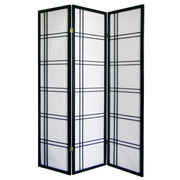 70' Tall 3-Panel Screen / Room Divider 'Girard' with Black finish