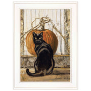 'Black Cat' By Bonnie Mohr, Ready to Hang Framed Print, White Frame