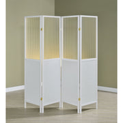 Florentin White 4-Panel Room Divider Folding Shoji Screen
