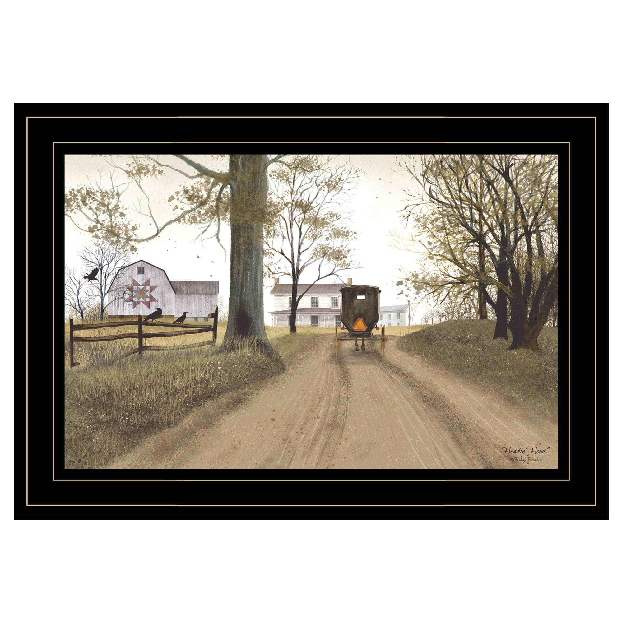 'Headin' Home' By Billy Jacobs, Ready to Hang Framed Print, Black Frame