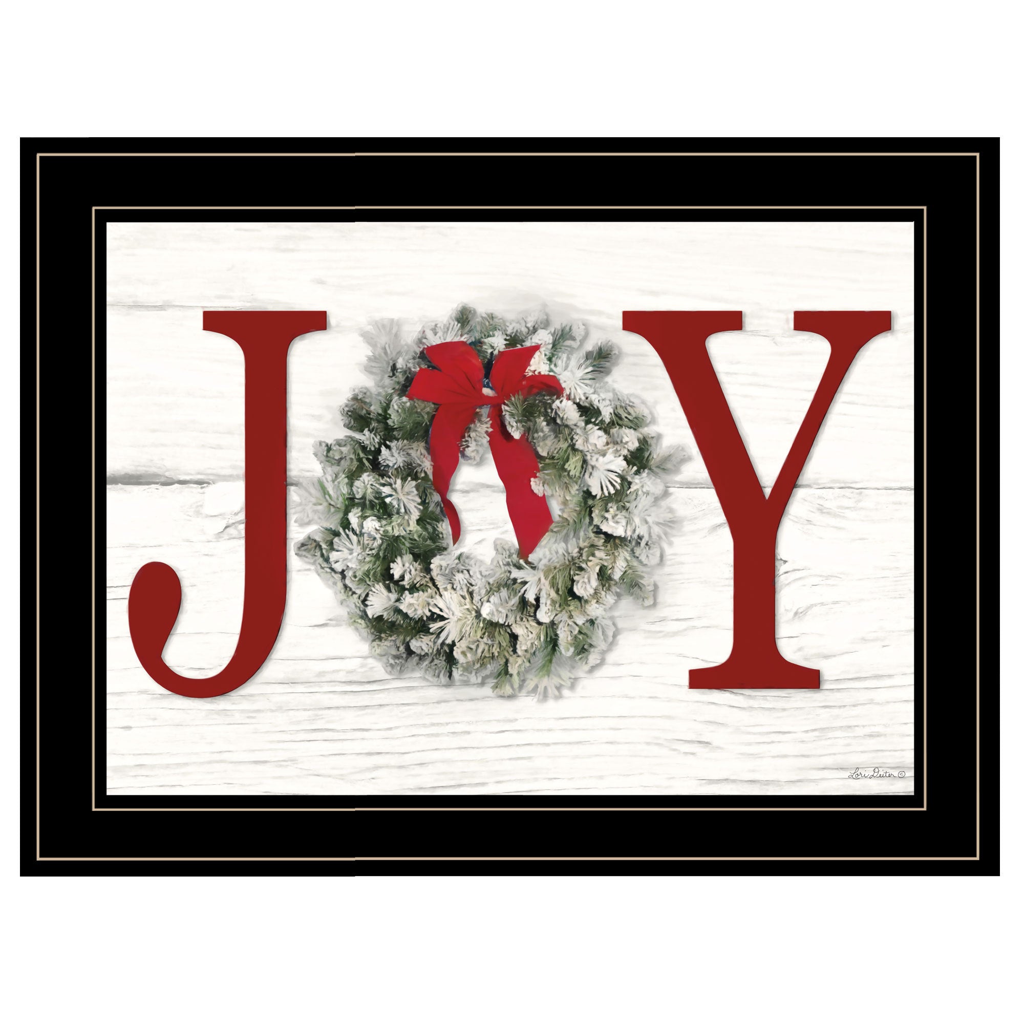 'Christmas Joy' by Lori Deiter, Ready to Hang Framed Print, Black Frame